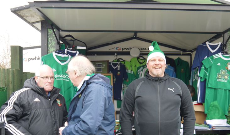 Honest Matt Shotter- right in festive hat- and the club shop
