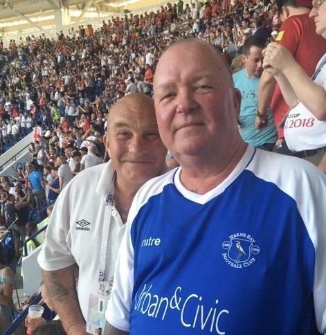 Barry representing Herne Bay at the Russia World Cup