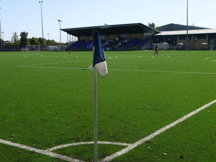A corner flag view of the main stand
