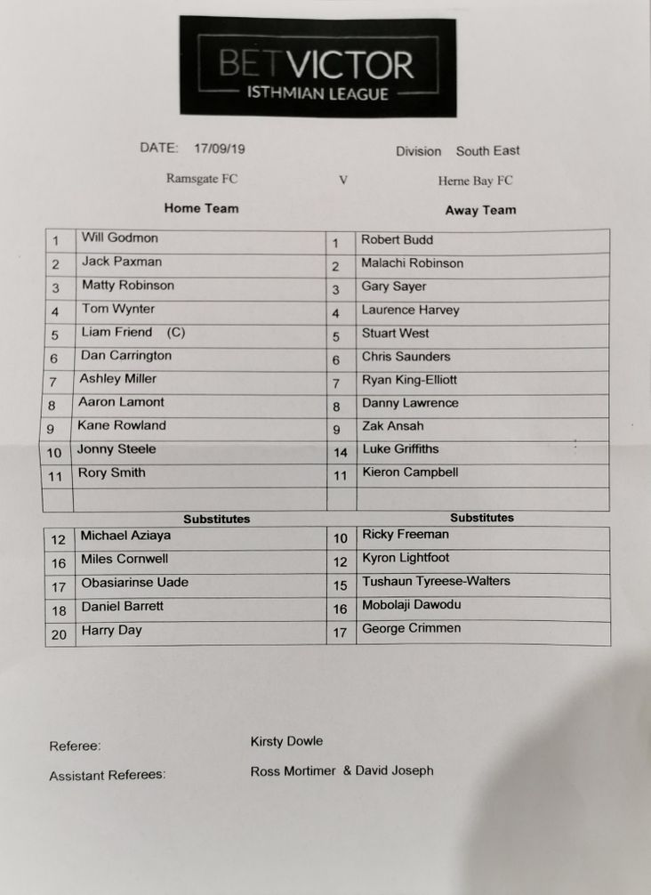 Ramsgate v Herne Bay 170919