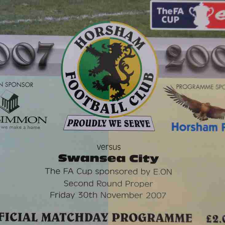 Football Programmes of Yesteryear No. 6: Horsham v Swansea City, Friday 30th November 2007